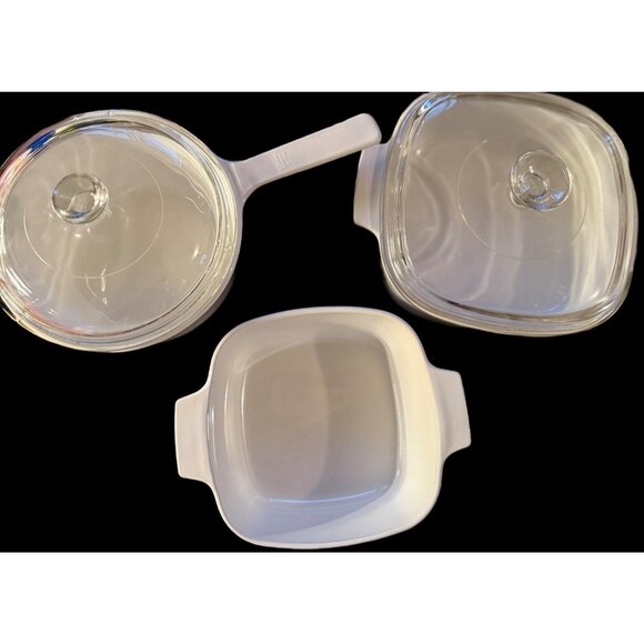 Corning Ware Blue Ribbon Flower Basket Set of 3 Casserole Dishes And Pot - Picture 2 of 16